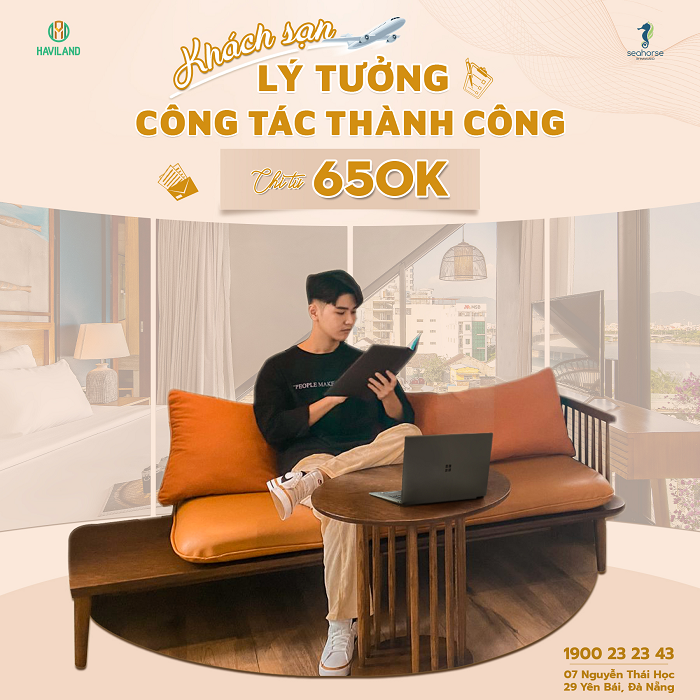 Seahorse Han Market giảm giá phòng chỉ từ 650.000 VNĐ/đêm áp dụng thêm Voucher Khách sạn lý tưởng - Công tác thành công